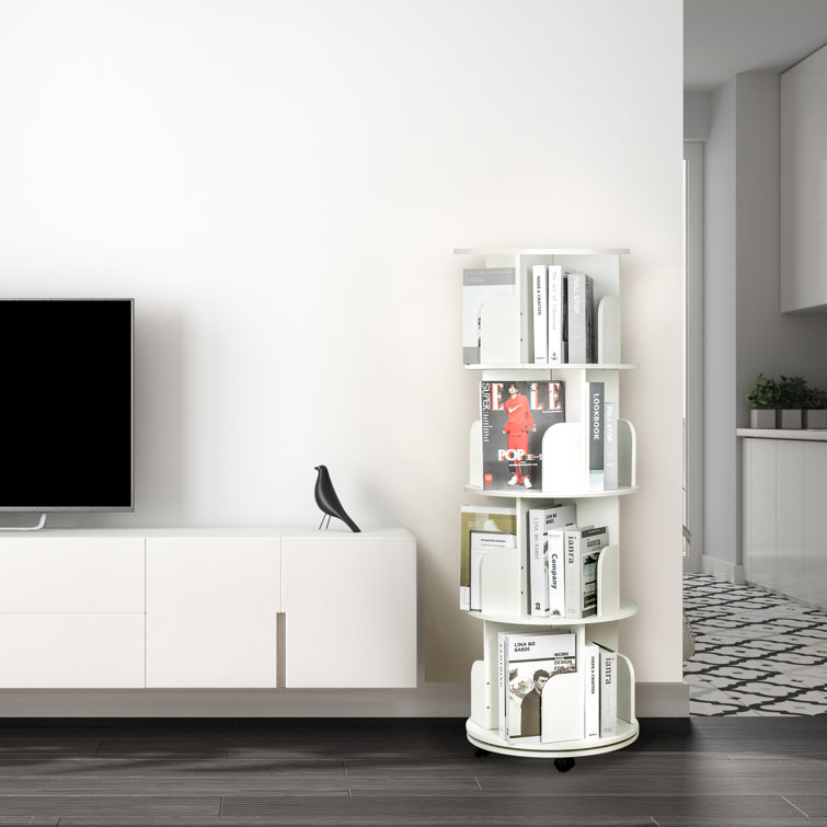 Latitude Run® 4 Tier Rotating Bookshelf Wayfair Canada